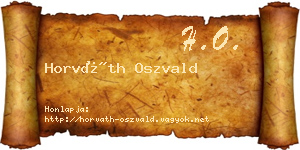 Horváth Oszvald névjegykártya